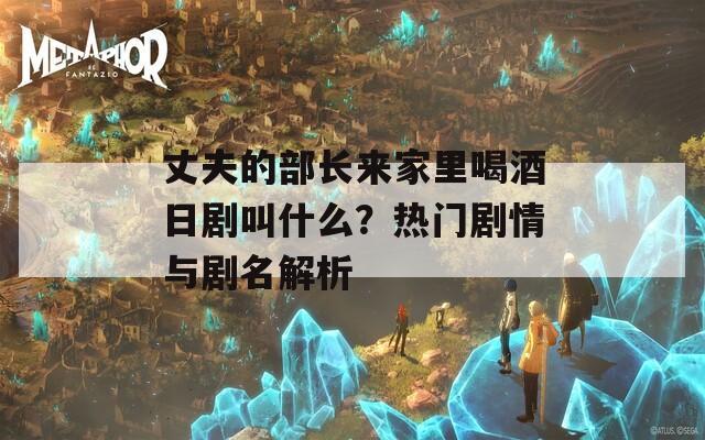 丈夫的部长来家里喝酒日剧叫什么？热门剧情与剧名解析